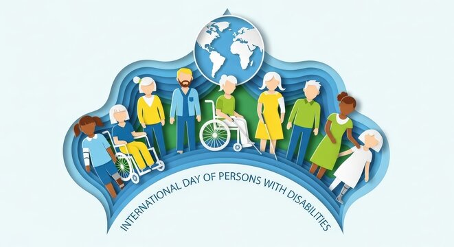 International day of persons with disabilities celebration concept with diverse and inclusive representation
