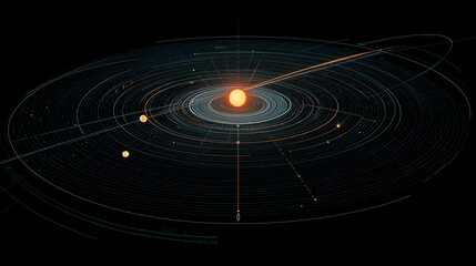 Astronomical Illustration of Perihelion and Aphelion Orbit