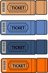 Four colorful vector tickets isolated