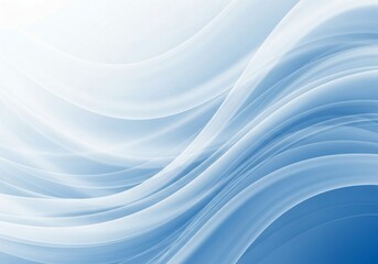 Abstract Blue and White Wave Background with Flowing, Dynamic Lines