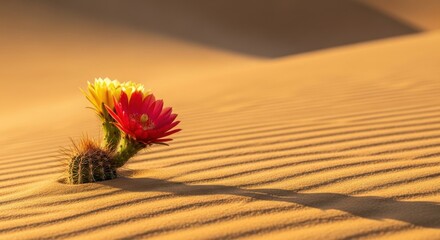 Cactus blooms in the desert sand vibrant colors against the arid landscape a symbol of resilience and survival