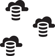 Cloud databases vector icon