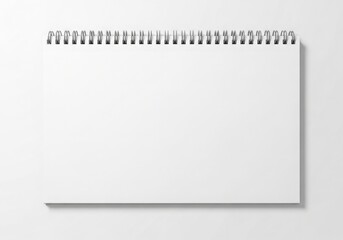 Blank spiral notebook open isolated on white background