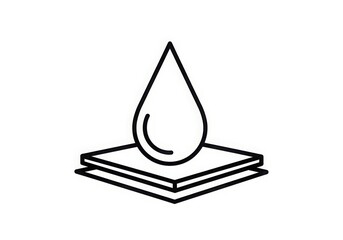 Water drop on stacked layers icon isolated on white background