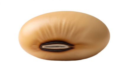 A single soybean closeup shot on transparent background