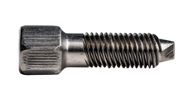 Side view of thread tap showing thread depth and pitch background isolated on a Transparent background, PNG file.