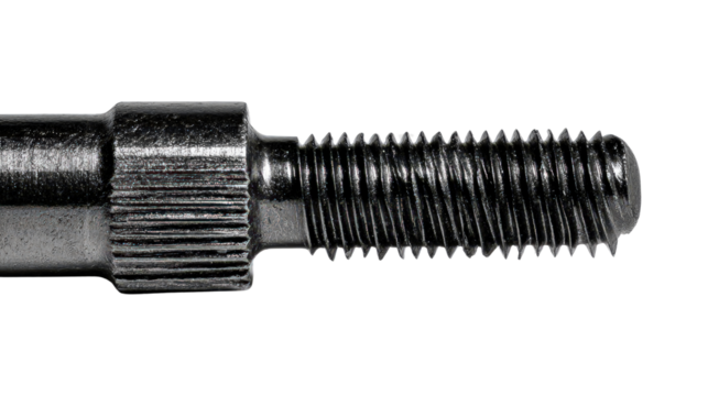Side view of thread tap showing thread depth and pitch background isolated on a Transparent background, PNG file.