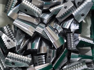 A Pile of CNC Machined Metal engineering Parts.