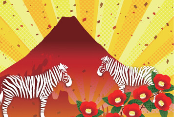 Obraz premium 午 年賀状 干支 背景