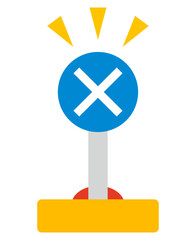 バツ印の早押し解答ボタンのイラスト
