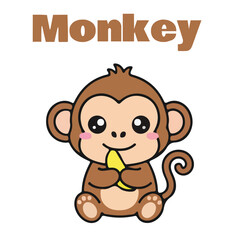 Cute Cartoon Monkey Illustration