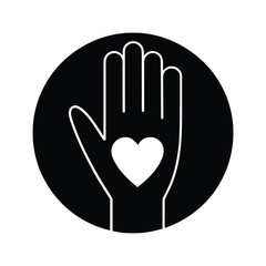 Gratitude Hand Heart Kindness Icon