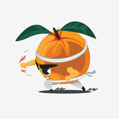 Illustration Vector Graphic Of Orange Master Punch Karate Good For Mascot, Logo, Clipart and Sticker