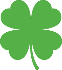 Green four-leaf clover symbol on a white background shamrock luck