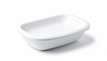Small, white, rectangular tray with rounded corners.