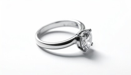 Shiny ring with a large, round-cut, gem