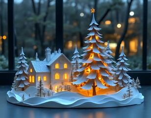 Luminous christmas tree in futuristic design with led lights high tech christmas tree with circuit parts and blurred bokeh lights in the background combining technology and holiday themes christmas tr