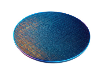 Silicon wafer showing microchips for modern semiconductor technology and computer processors on a transparent background