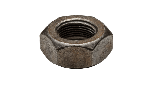 Single nut casting soft shadow background isolated on a Transparent background, PNG file.