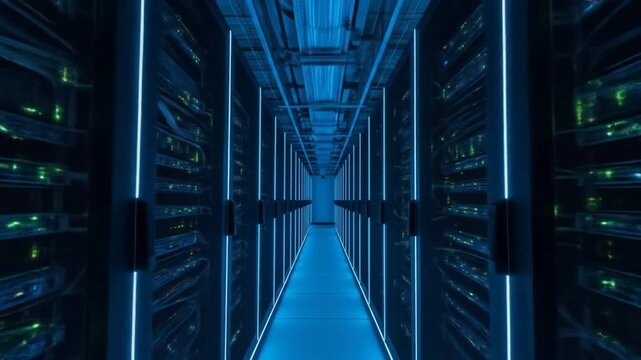 Data Center Server Room - A Futuristic Digital Infrastructure.