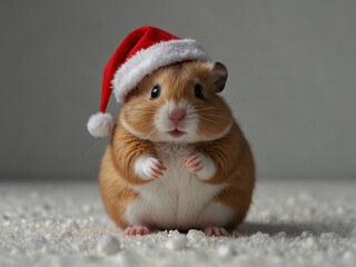 Little Santa Hamster. Generative Ai