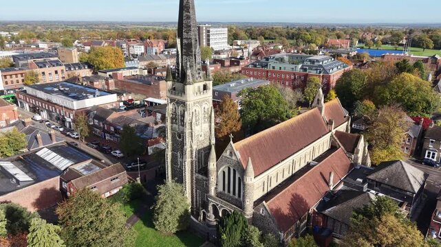St Thomas of Canterbury Church Brentwood Essex UK drone,aerial