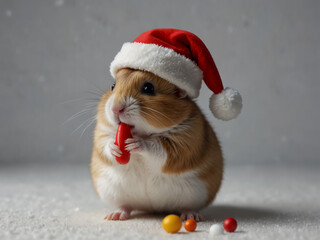Little Santa Hamster. Generative Ai