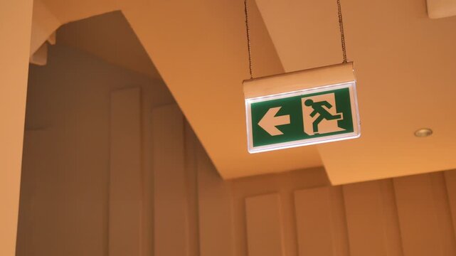 Exit sign guiding to safety in a building