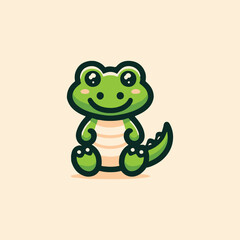 Crocodile Cute Logo