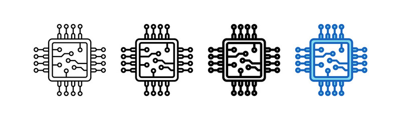Microprocessor Icon outline style icon