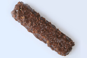 Chocolate snack with white background