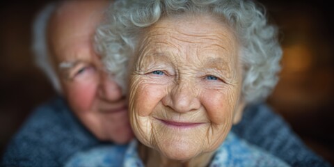 Comforting moments elderly couple facing alzheimer's disease symptoms together in a cozy setting