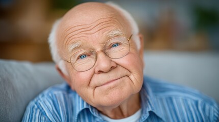 Elderly man struggling with alzheimer’s symptoms in his living room a reflection on disease and isolation