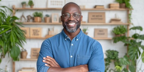 Focused entrepreneur cultivating a business mindset in a home office environment