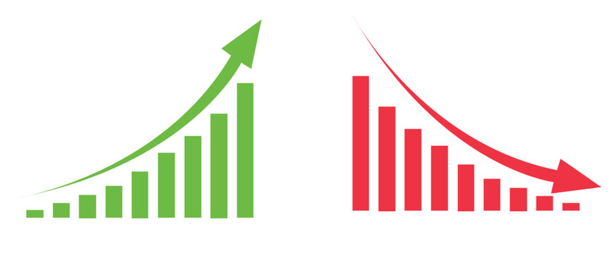 Growing graph set. Business chart with arrow. Growths chart collection. Profit growing sumbol. Progress bar. Bar diagram. Growth success arrow icon. Progress symbol. Chart increase EPS-10