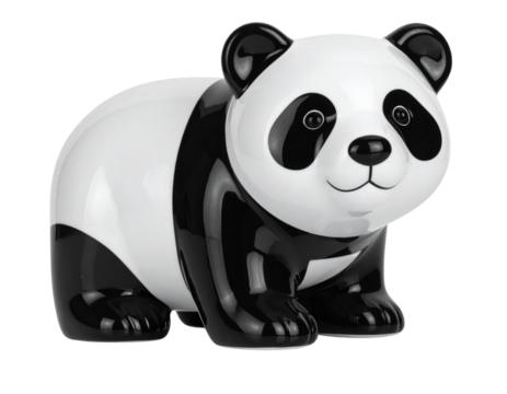 Glossy Ceramic Panda Figurine PNG