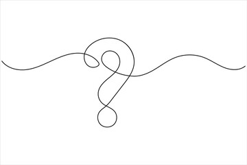 Question mark continuous one line drawing of isolated outline vector illustration