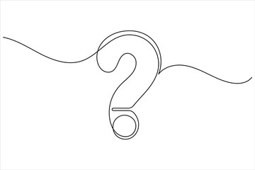 Question mark continuous one line drawing of isolated outline vector illustration