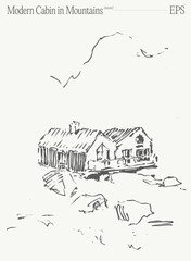 Modern Cabin Nestled in the Mountains A Serene Retreat Surrounded by Natures Beauty