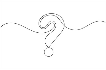 Question mark continuous one line drawing of isolated outline vector illustration