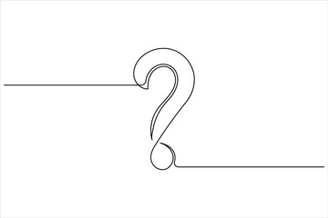 Question mark continuous one line drawing of isolated outline vector illustration
