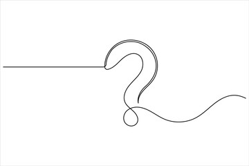 Question mark continuous one line drawing of isolated outline vector illustration