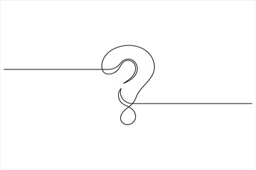 Question mark continuous one line drawing of isolated outline vector illustration
