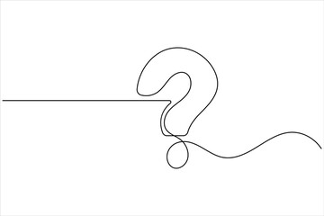 Question mark continuous one line drawing of isolated outline vector illustration