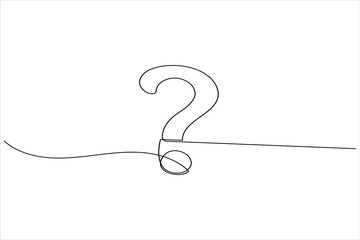 Question mark continuous one line drawing of isolated outline vector illustration