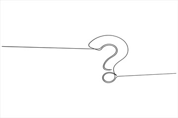 Question mark continuous one line drawing of isolated outline vector illustration