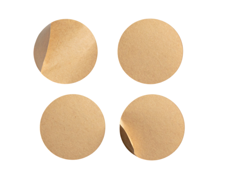 Four tan circles, peeling edges, plain, black background