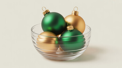 Colorful Christmas balls and decorations on a white background