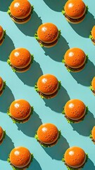 Hamburger pattern on turquoise