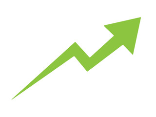Arrow icon pointing upwards success, growth progress vector, achievement ascent symbol, positive trend graphic, business chart element, isolated motivation icon, financial data